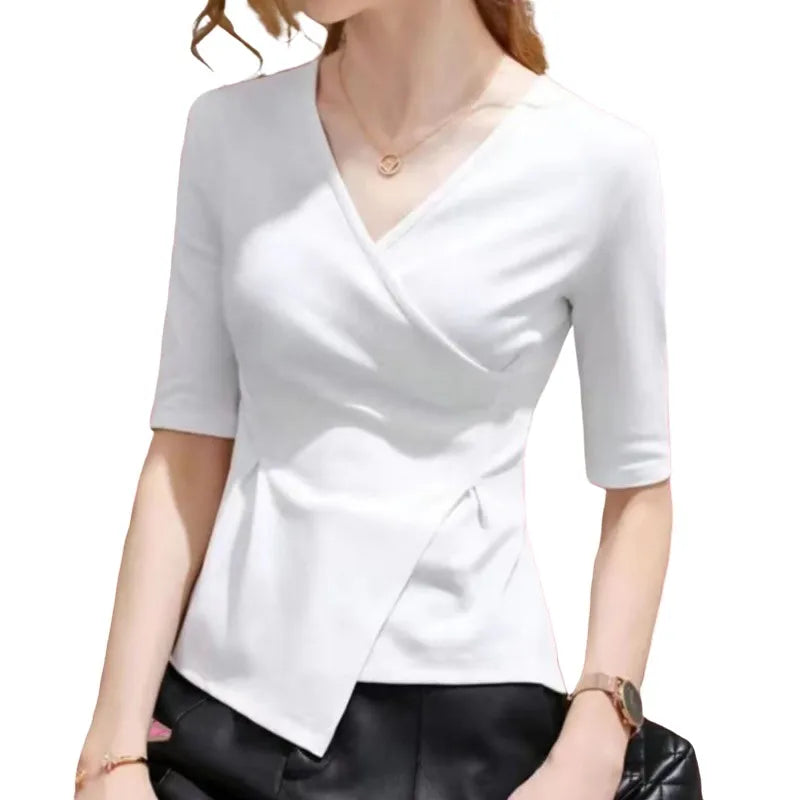 Plus Size V-Neck Summer Blouse